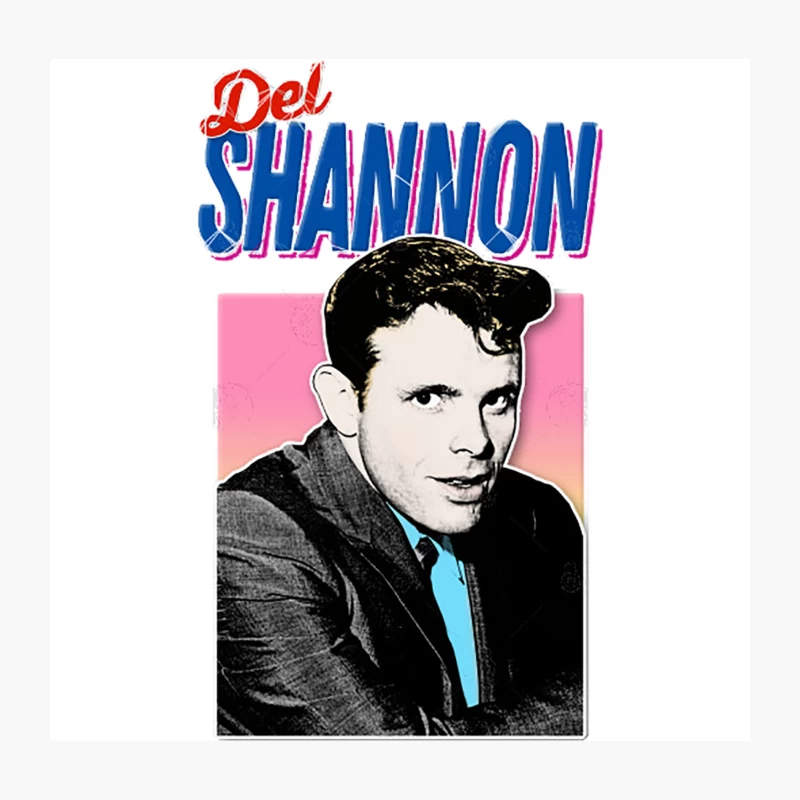 Del Shannon - Retro Nostalgia Graphic Design Throw Pillow