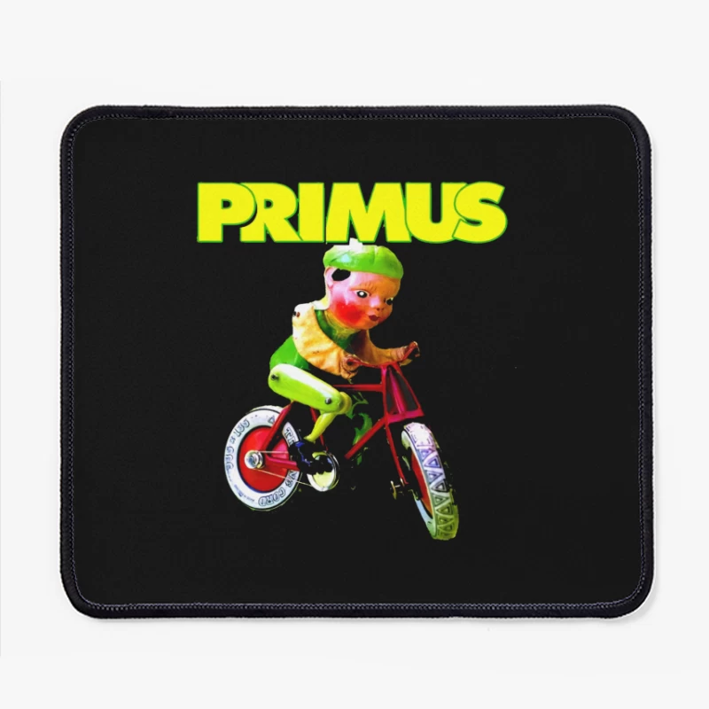 Primus Band Logo with Surreal Vintage Toy Bicycle Art Mouse Pad