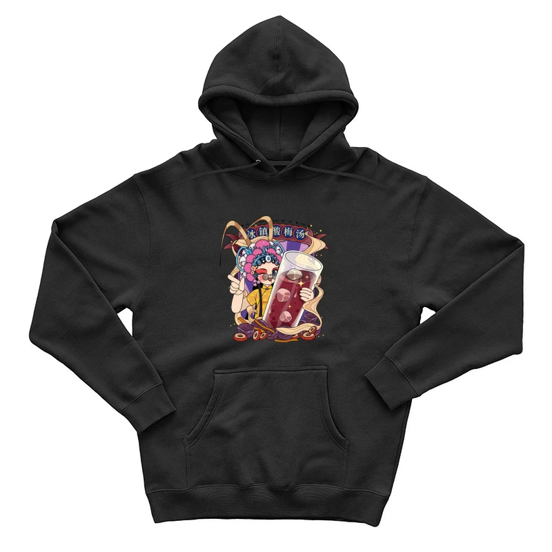 Chinesisches Getränk mit Opernfigur Herren Pullover Hoodie