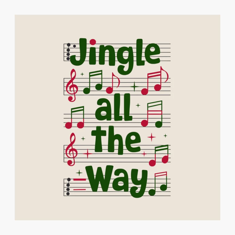 Musical Christmas Score with Jingle All The Way Lyrics Pin
