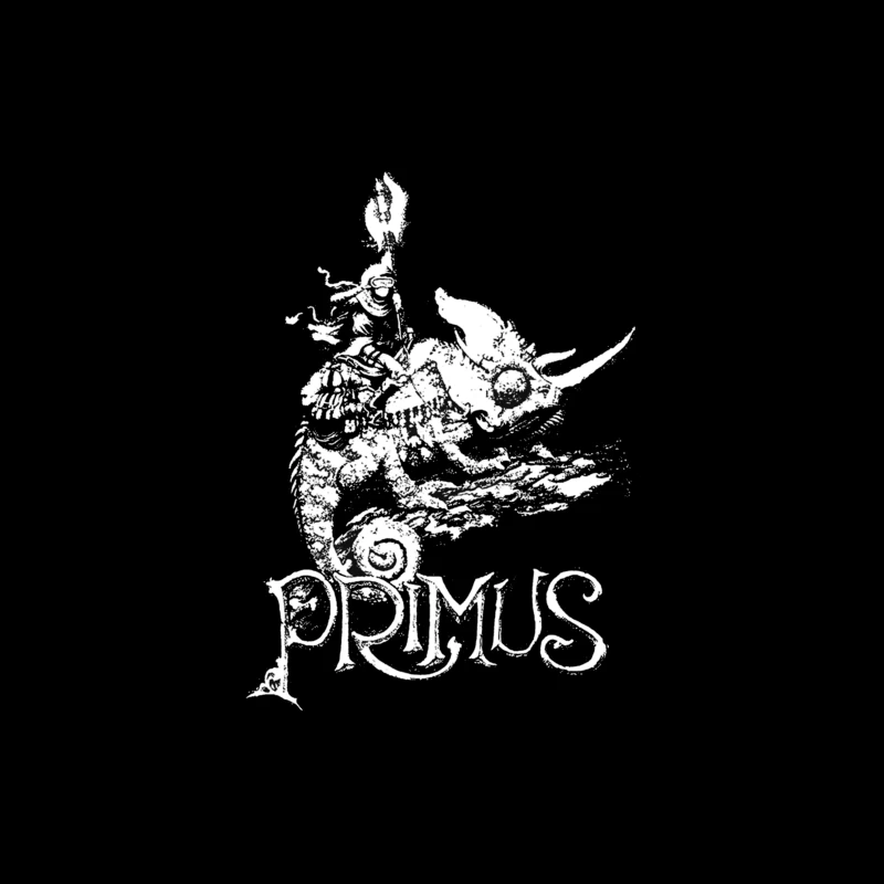 Abstract Swirling Typography: Primus Logo Design Tapestry