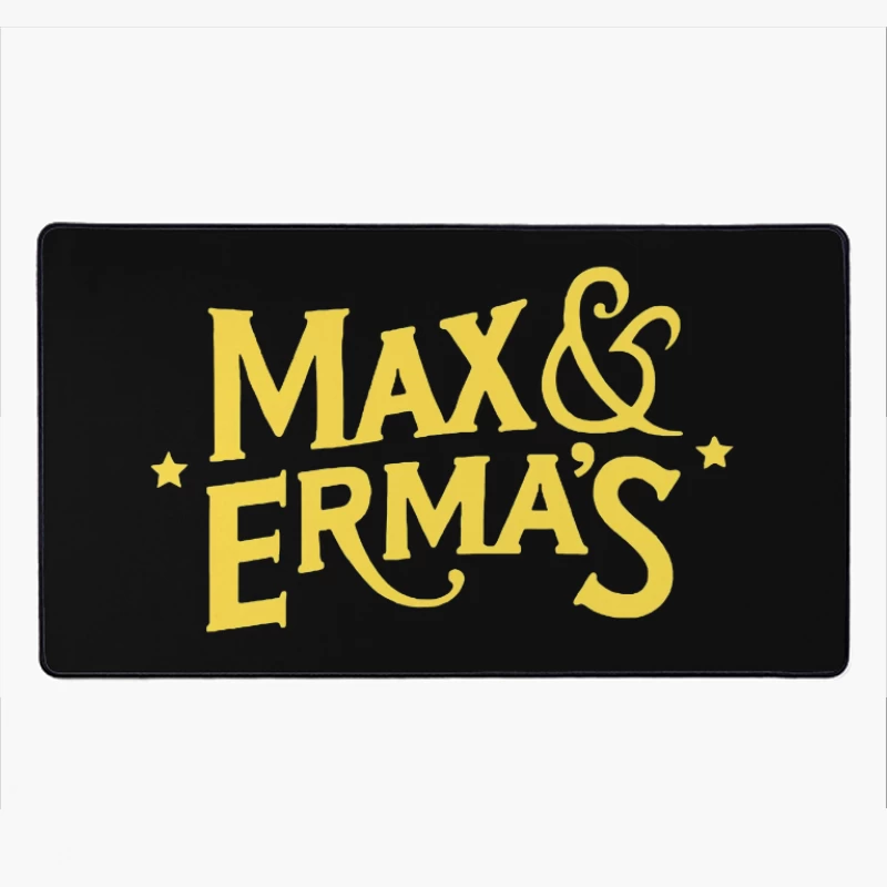 Max & Erma's Yellow Typography Logo Design Desk Mat