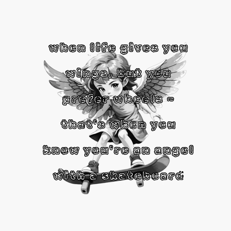 Angel on a Skateboard Cotton Tote Bag