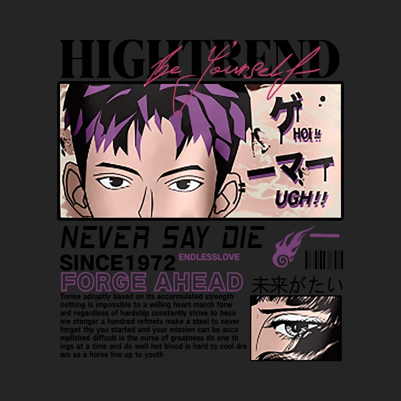 Anime Augen und Textkunst Damen Pullover Sweatshirt
