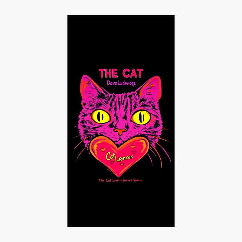 Vibrant Cat Illustration Poster with Heart iPhone Case