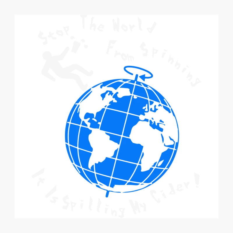 Blue Globe Illustration: World Map Graphic Design Pin