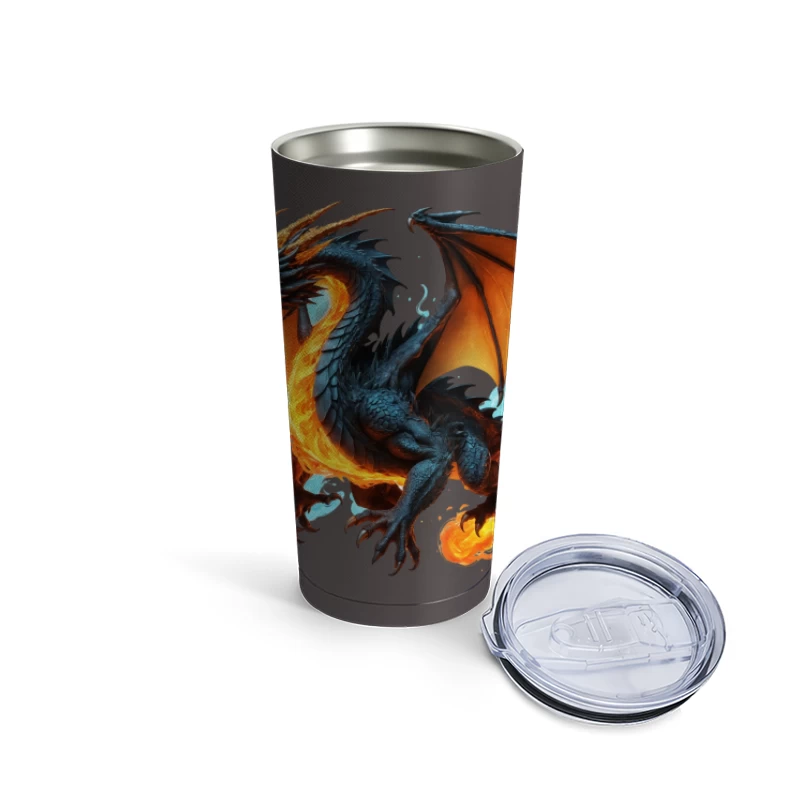 Majestic Fire Dragon Artwork Travel Mug