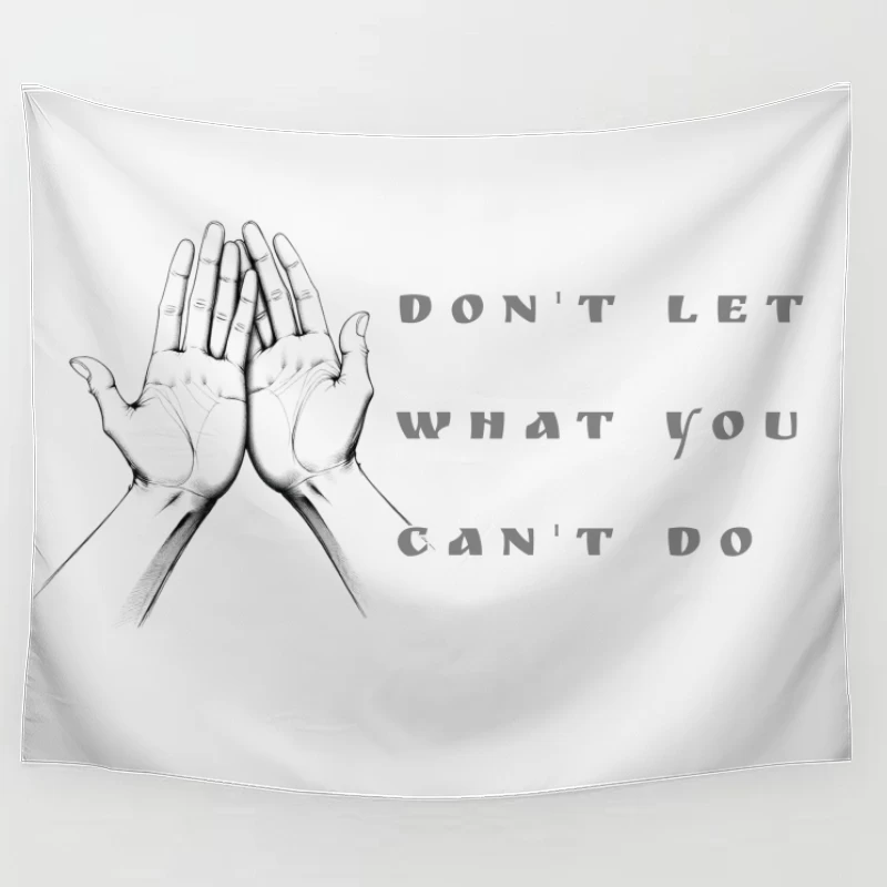 Minimalist Hand-Drawn Motivational Quote Design Tapestry