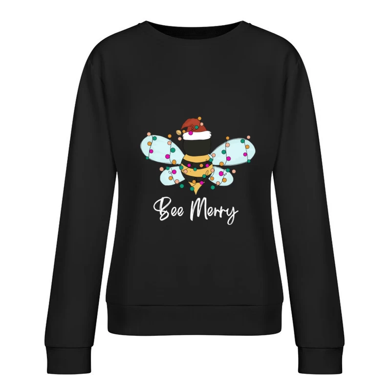 Fröhliche Biene mit Weihnachtslichtern Damen Pullover Sweatshirt