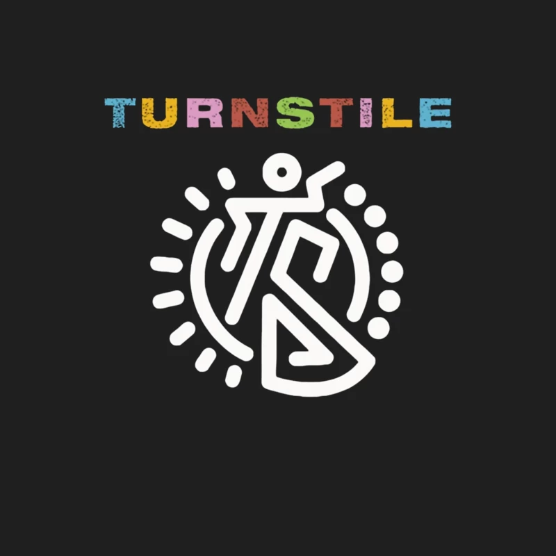 Colorful Turnstile Logo Design with Geometric Pattern Male Tank Top