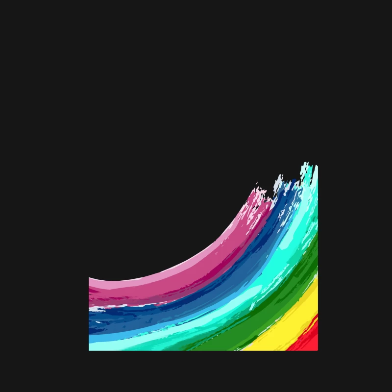 Bunte Pinselstriche auf Schwarz Herren T-Shirt