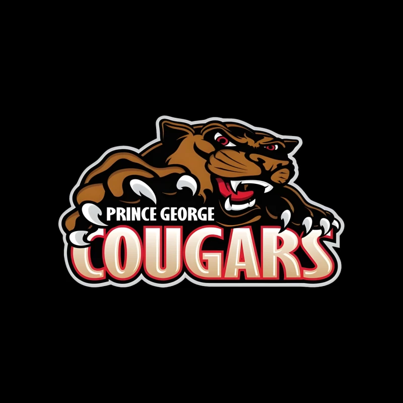 Prince George Cougars Sports Team Logo with Fierce Cougar Mascot Prince George Cougars Mouse Pad