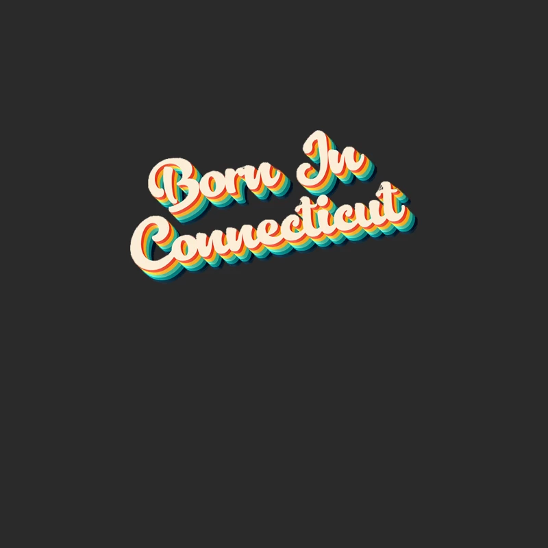 Born In Connecticut - 80_s Retro Style Typographic Design Baseball Cap