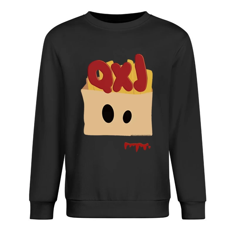 Pommesgesicht mit Buchstaben Herren Pullover Sweatshirt