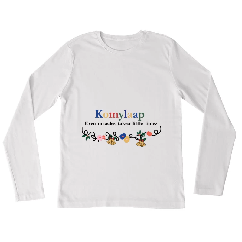 Weihnachtsdesign mit Weihnachtsglocken Damen Langarm T-Shirt
