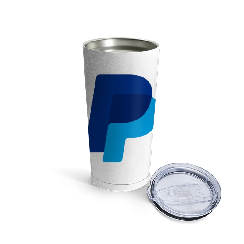 PayPal Double P Logo Design in Blue Shades Travel Mug