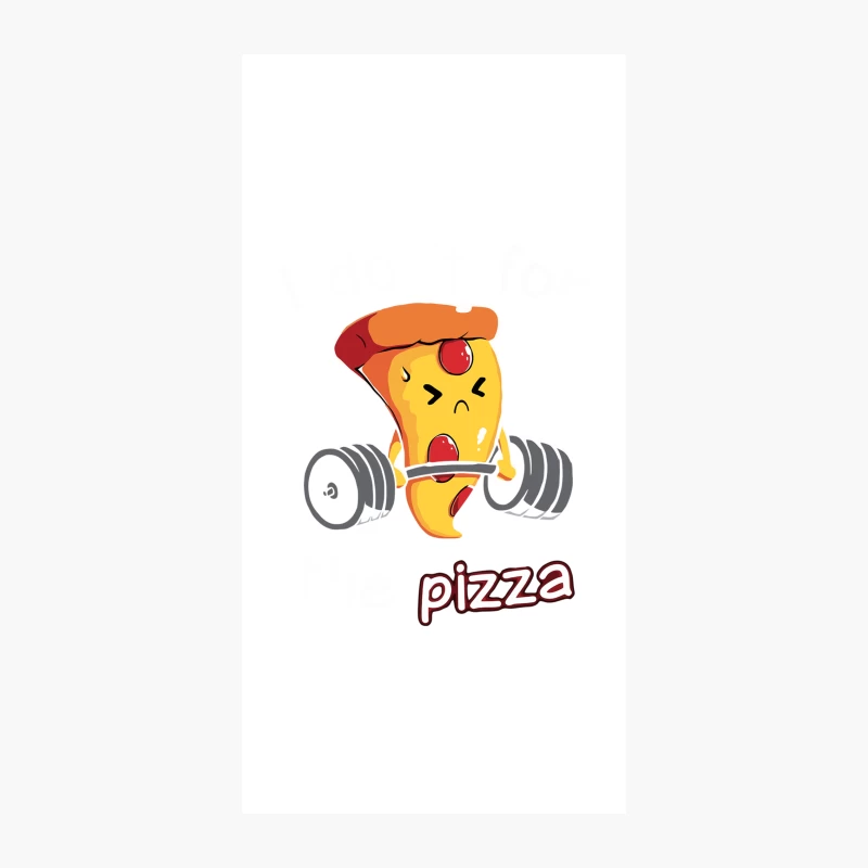 Cartoon Pizza Slice Weightlifting: Funny Food Character at the Gym iPhone Case