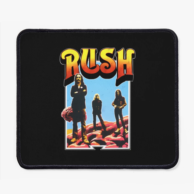 Retro Rush Rock Band Promotional Poster from the 1970s Mouse Pad