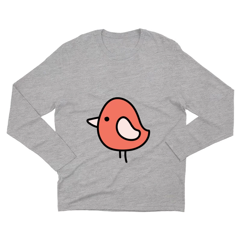 Illustration mignonne d'un oiseau coloré Homme Manches Longues T-Shirt