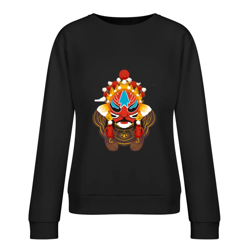 Traditionelle chinesische Opernmaske Damen Pullover Sweatshirt