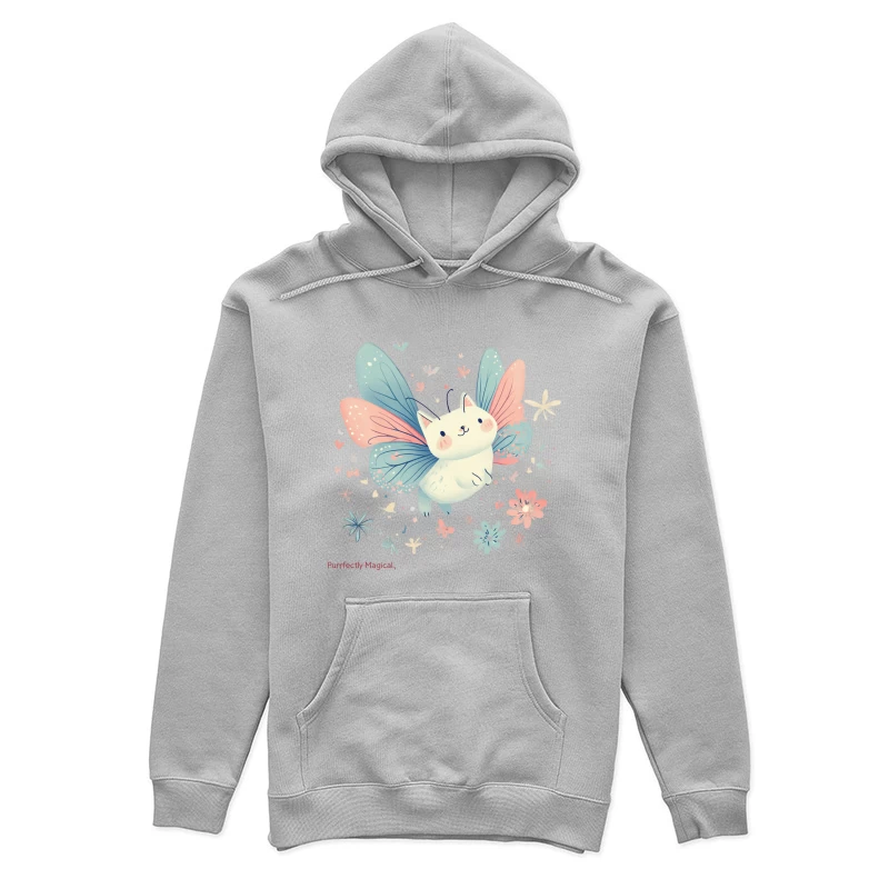 Magical Butterfly Cat: A Cute Pastel Fantasy Illustration Female Pullover Hoodie