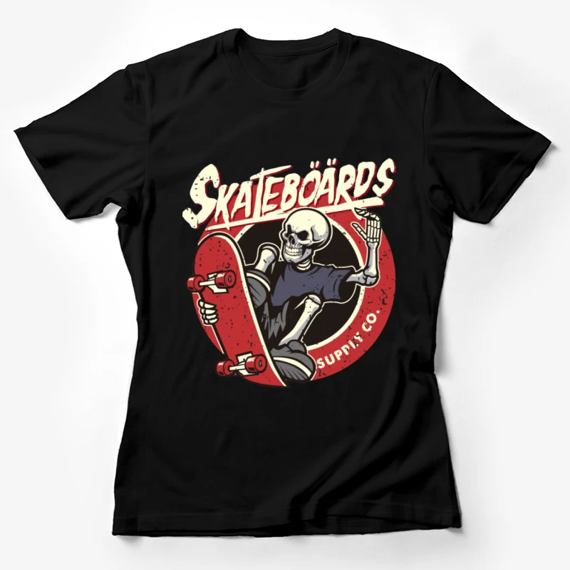 Skelett mit Skateboard-Design Damen T-Shirt