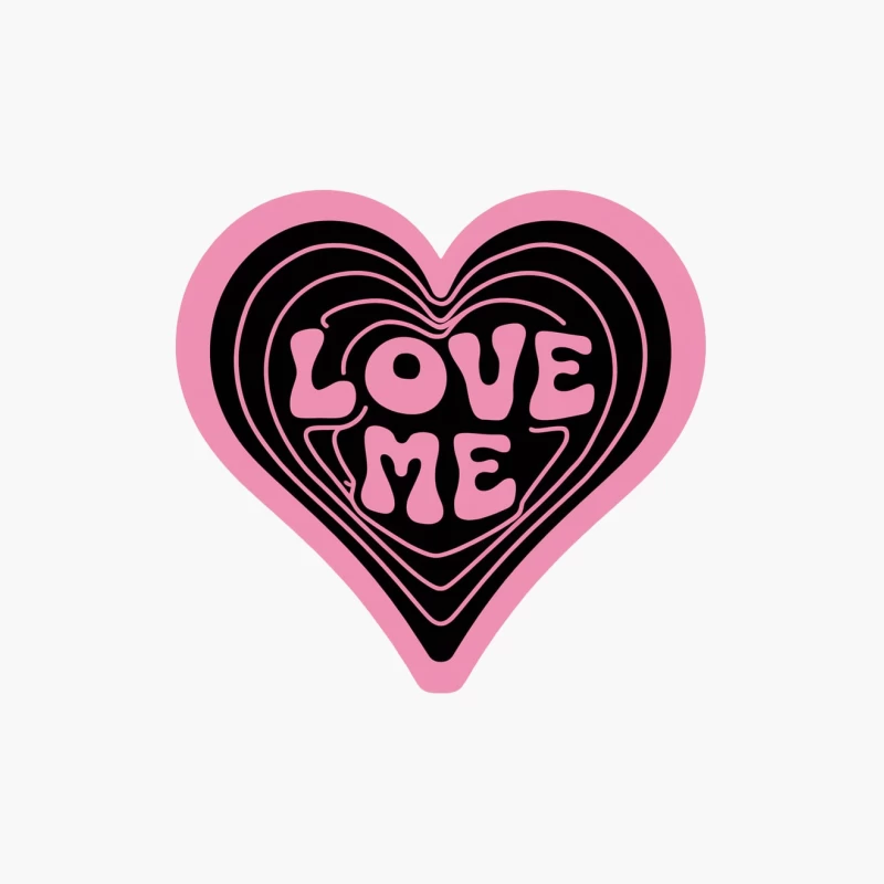 Retro Pink Love Heart Typography Design Cotton Tote Bag