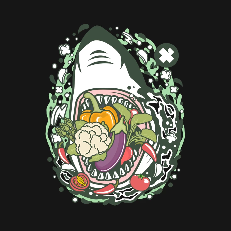 Requin végétarien gourmand Femme T-Shirt