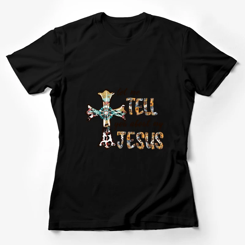Künstlerisches Kreuzdesign mit Jesus-Botschaft Damen T-Shirt