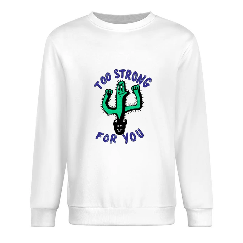Starker Kaktus mit Lächeln Herren Pullover Sweatshirt