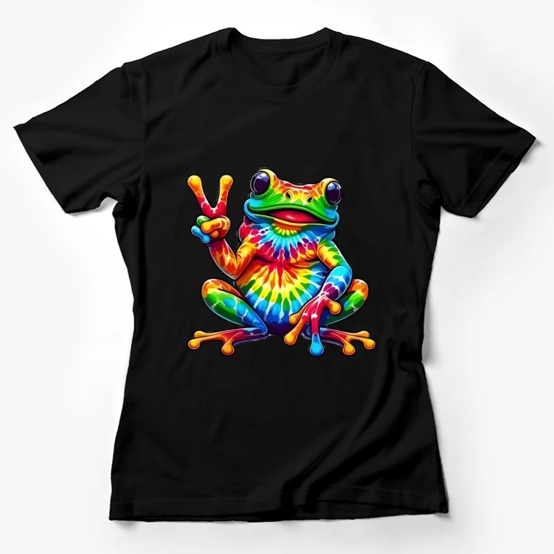 Bunte Frieden Frosch Damen T-Shirt