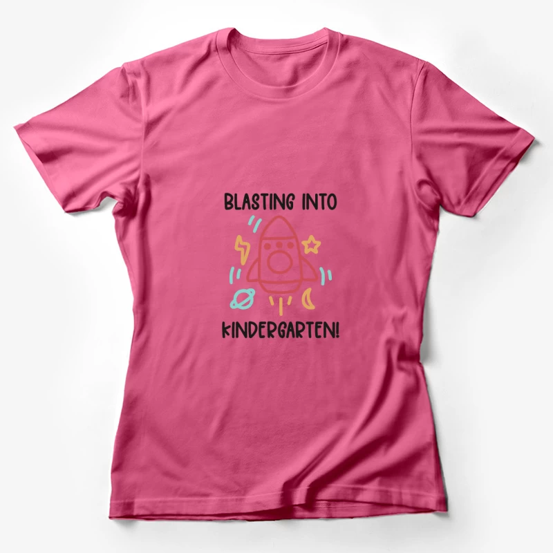 Prêt pour la maternelle avec fusée Femme T-Shirt