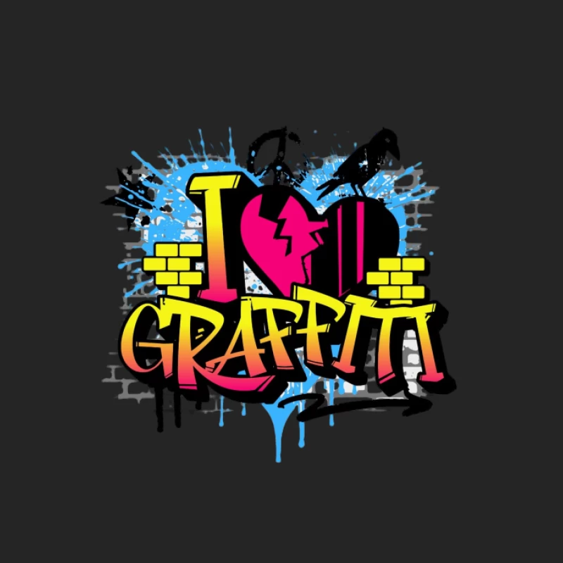 Ich liebe Graffiti Design Herren Pullover Sweatshirt