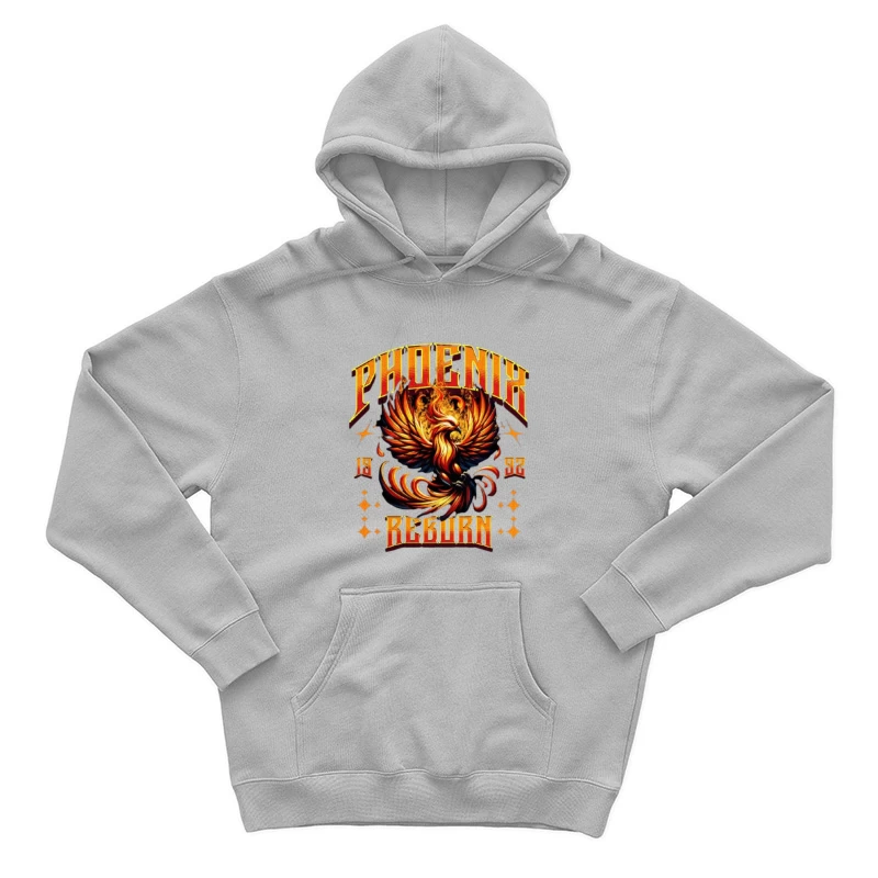 Vintage Phoenix Reborn Fire Bird Mythological Design Male Pullover Hoodie