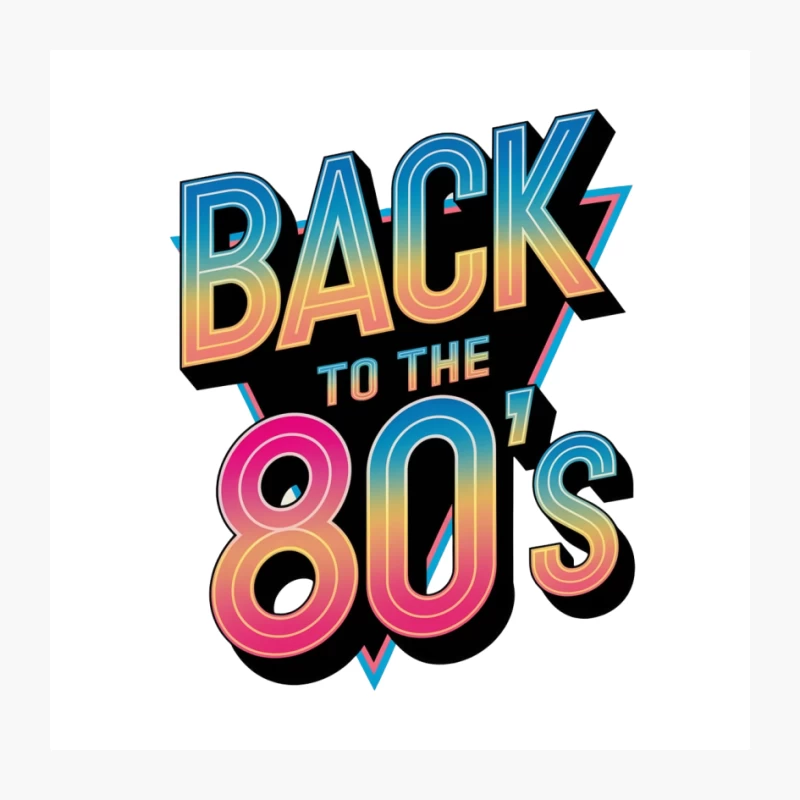Vibrant Retro 80s Typography with Neon Gradient Colors Pin