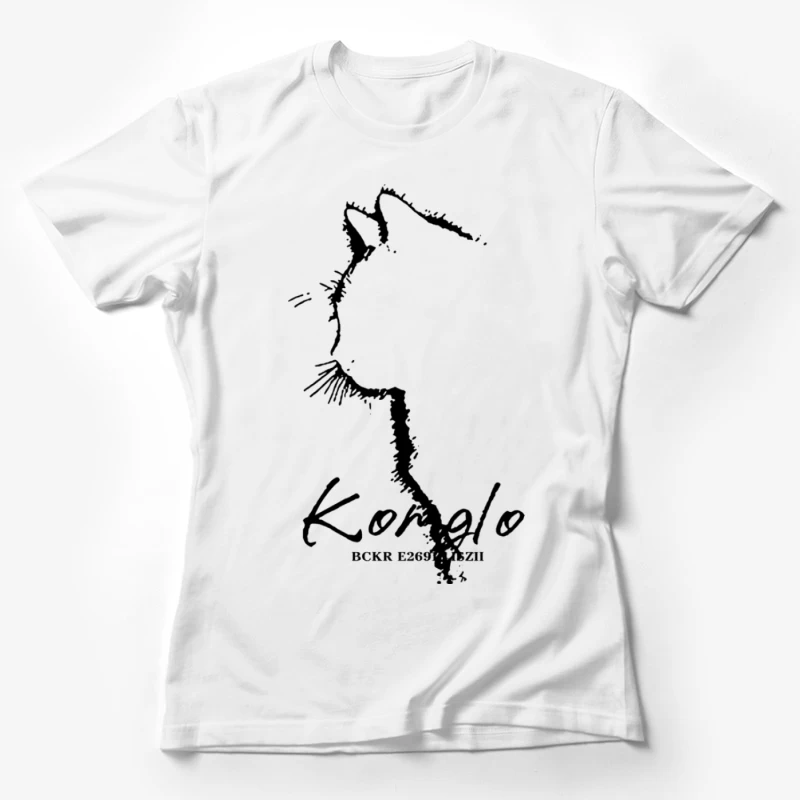 Katzenumriss-Kunstdesign Damen T-Shirt