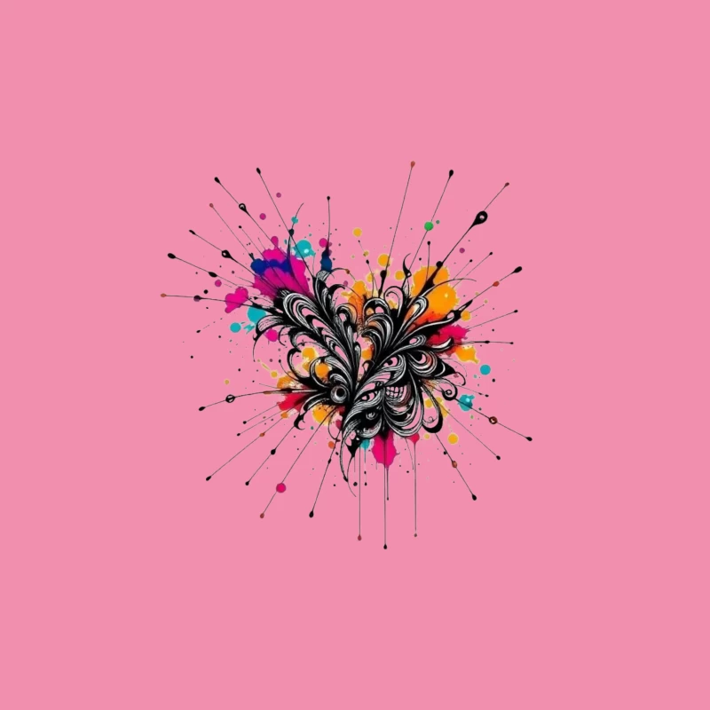 Colorful Abstract Floral Art Illustration Male T-Shirt