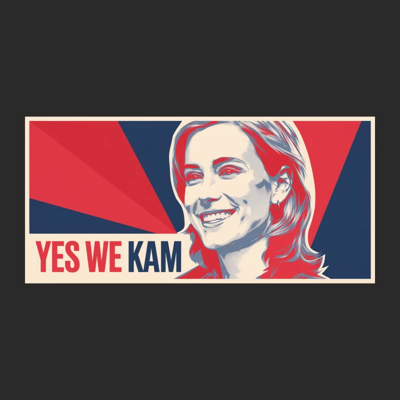 Stylized Political Campaign Poster with Smiling Woman Baseball Cap