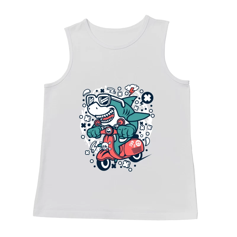 Requin cool sur scooter Homme Débardeur