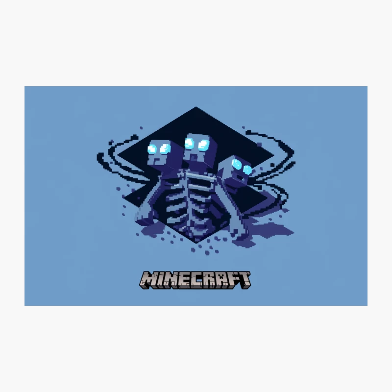Pixelated Minecraft Wither Boss Character Travel Mug
