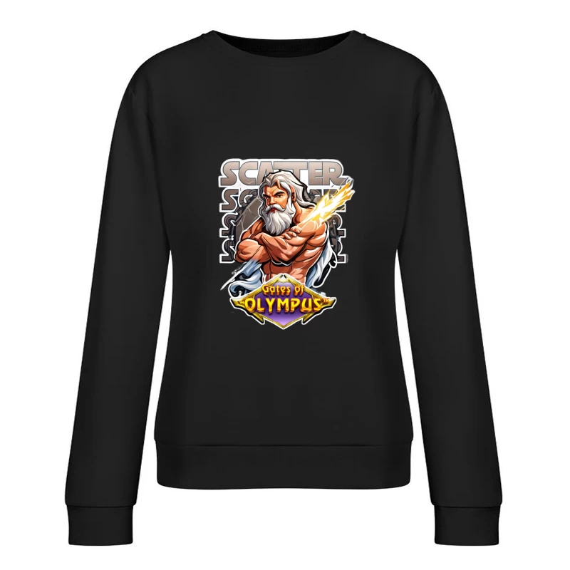Gates of Olympus Slot Game Scatter Symbol Featuring Zeus Female Pullover Sweatshirt