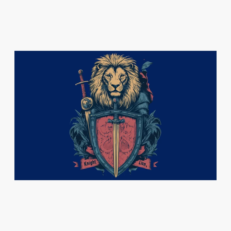 Knight Lion: Medieval Heraldic Illustration Travel Mug
