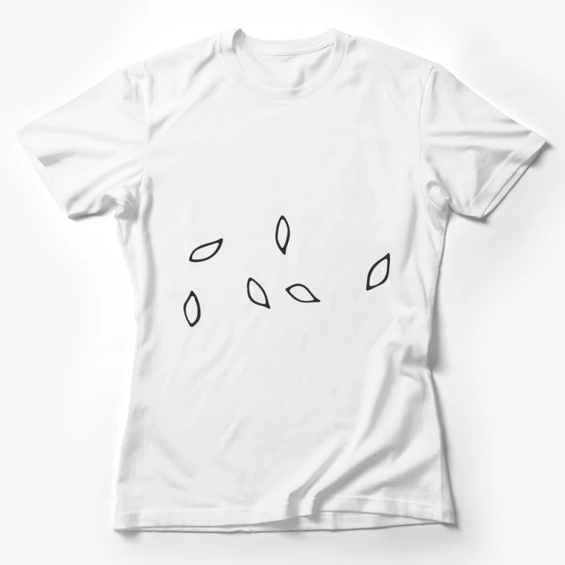 Design minimaliste avec formes feuille Femme T-Shirt