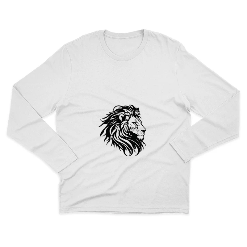 Design de Silhouette de Lion Homme Manches Longues T-Shirt