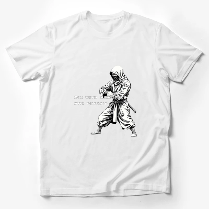 Artistic Ninja Warrior with Motivational Quote Male T-Shirt