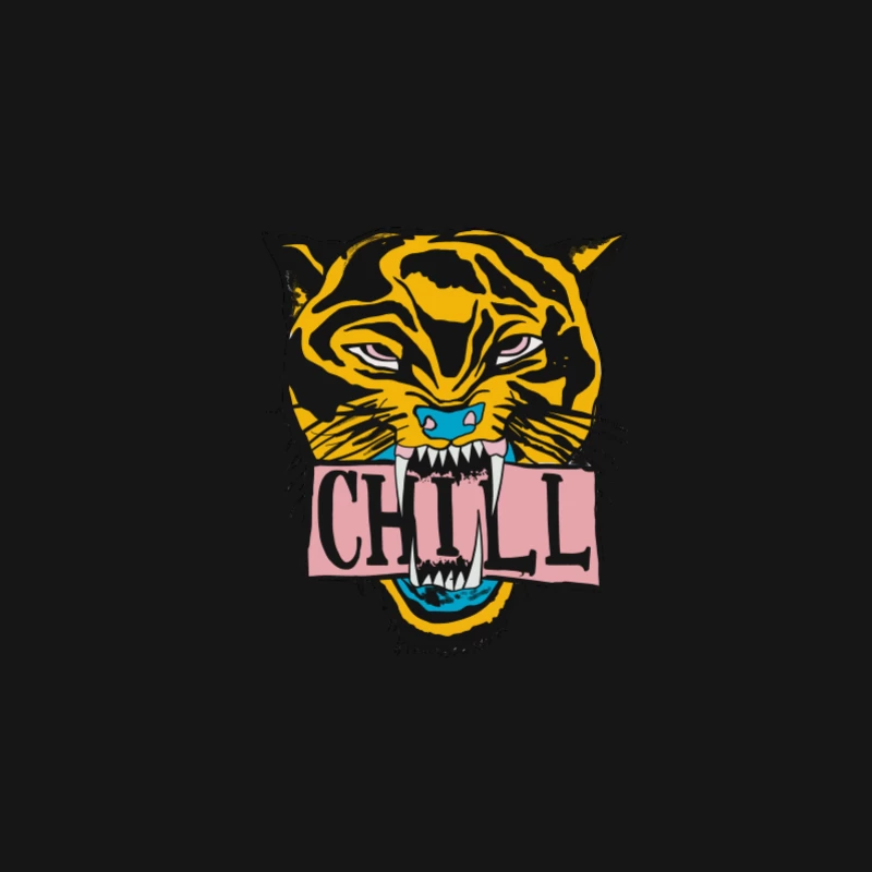 Tiger-Design mit Chill-Nachricht Herren Langarm T-Shirt