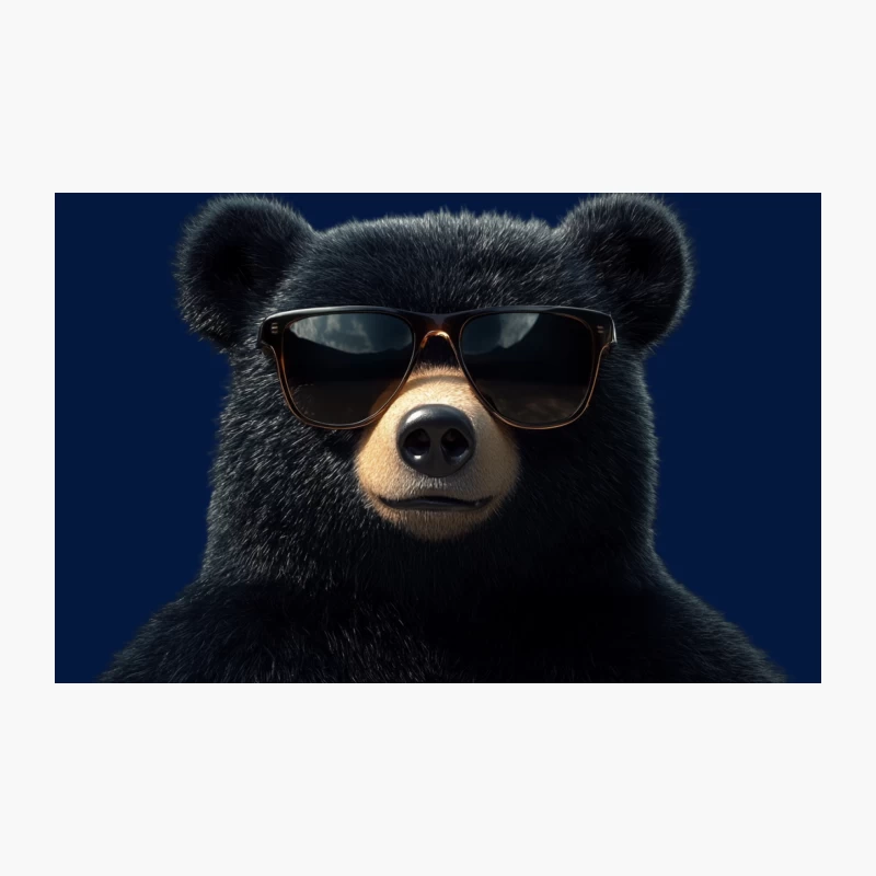 Cool Black Bear Wearing Sunglasses: Cartoon Character Travel Mug