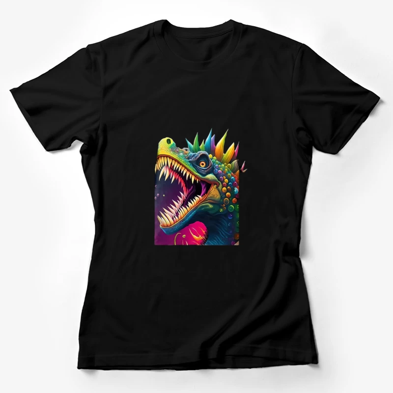 Bunter Dinosaurier mit Regenbogenschuppen Damen T-Shirt