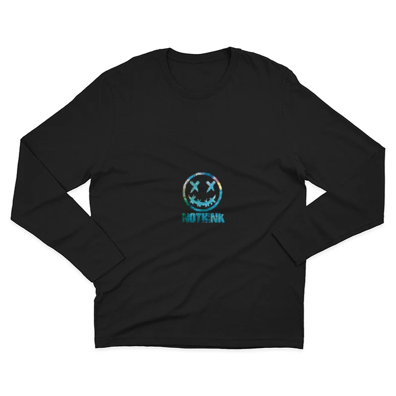 Sourire coloré avec texte Homme Manches Longues T-Shirt