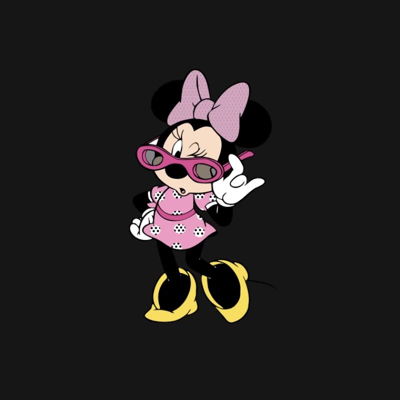 Minnie Mouse avec lunettes de soleil et robe rose Homme T-Shirt